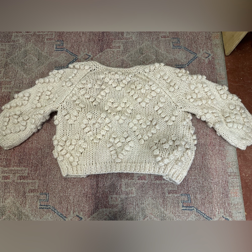 Chic Wish knit your love cardigan Anthropologie heart textured chunky size med - Picture 11 of 12